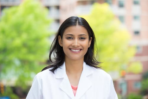 Pharmacist smiling