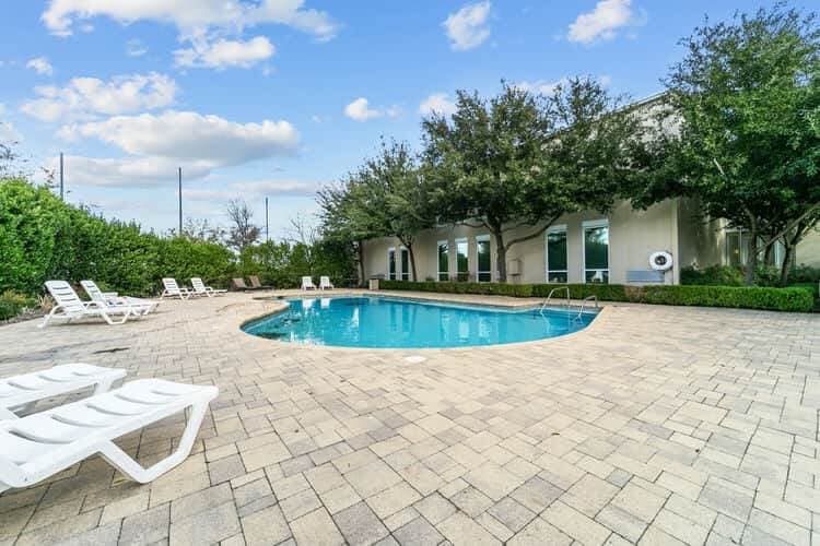 outdoor pool area