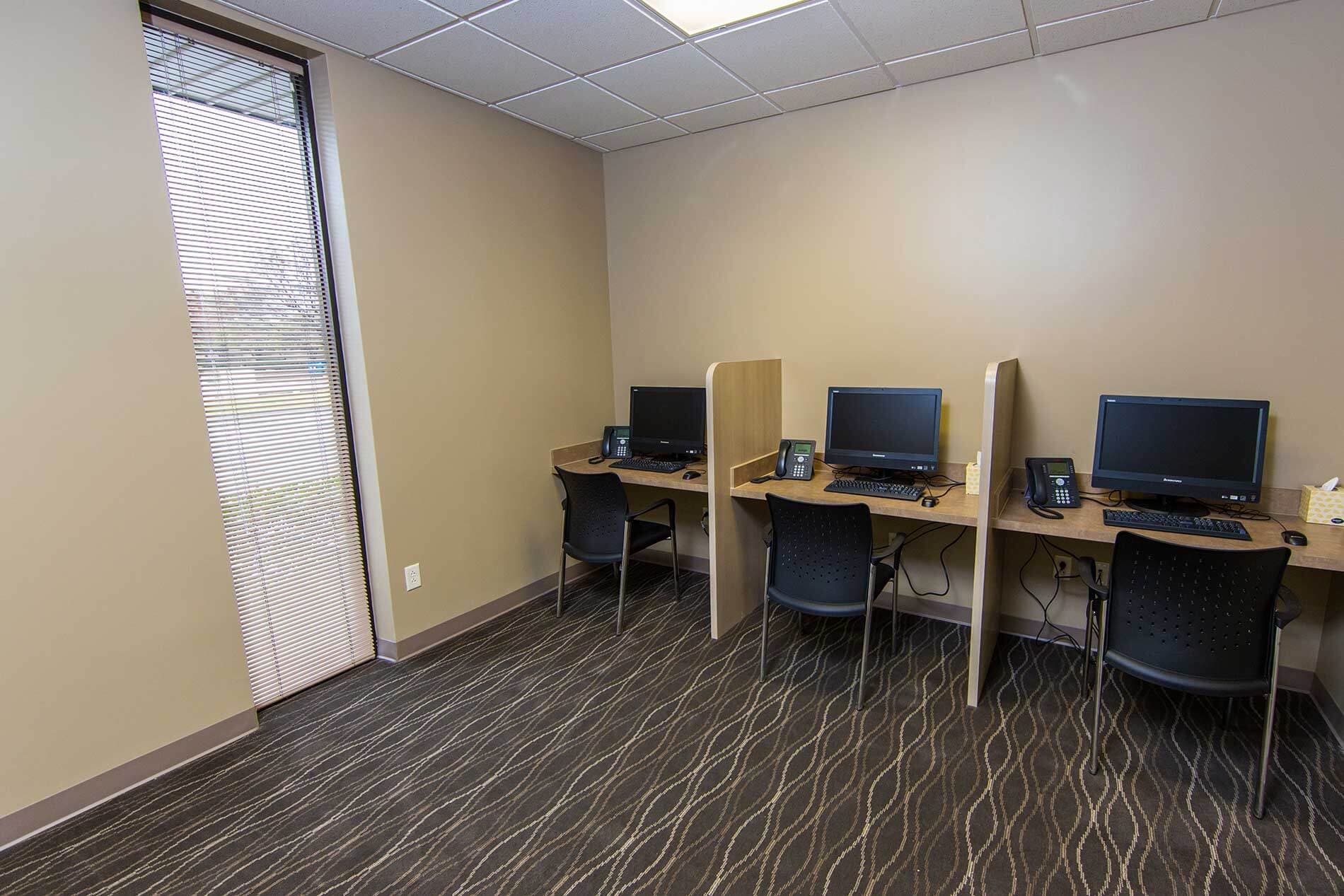 Computer Room for Patients at Inpatient Rehab